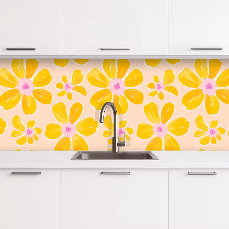 Keuken achterwand - Zomers - Bloemen - Geel — 4