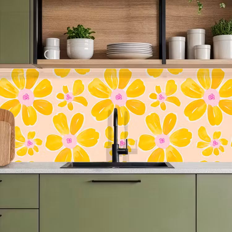 Keuken achterwand - Zomers - Bloemen - Geel — 8
