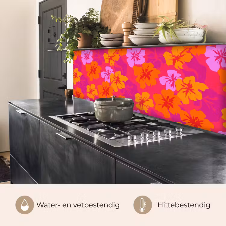 Keuken achterwand - Zomers - Hibiscus - Kleurrijk — 5
