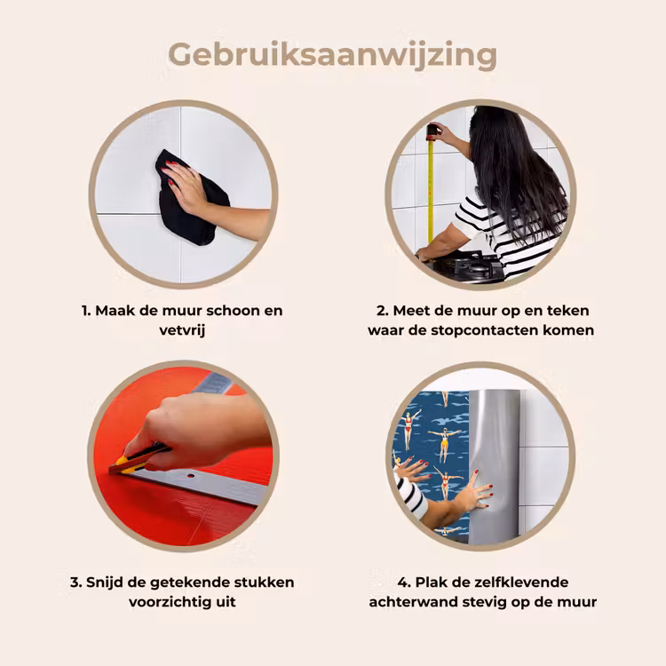 Keuken achterwand - Zwemsters- Retro - Blauw — 9