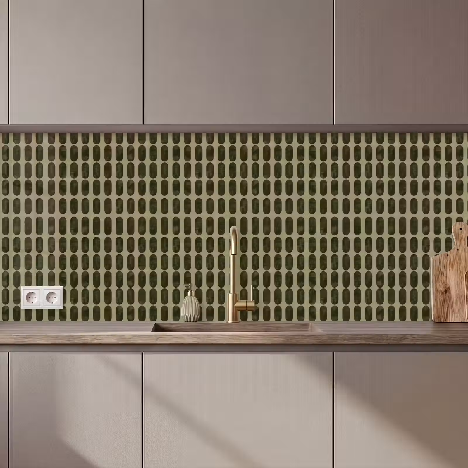 Keuken achterwand - Ritmisch - Effect - Groen — 1