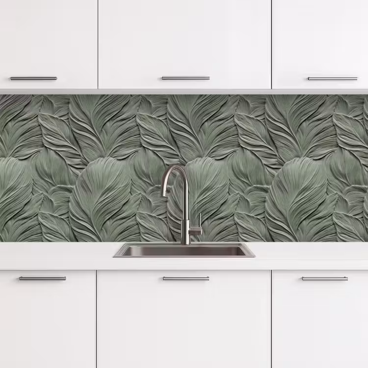 Keuken achterwand - Bladeren - Textuur - Groen — 4