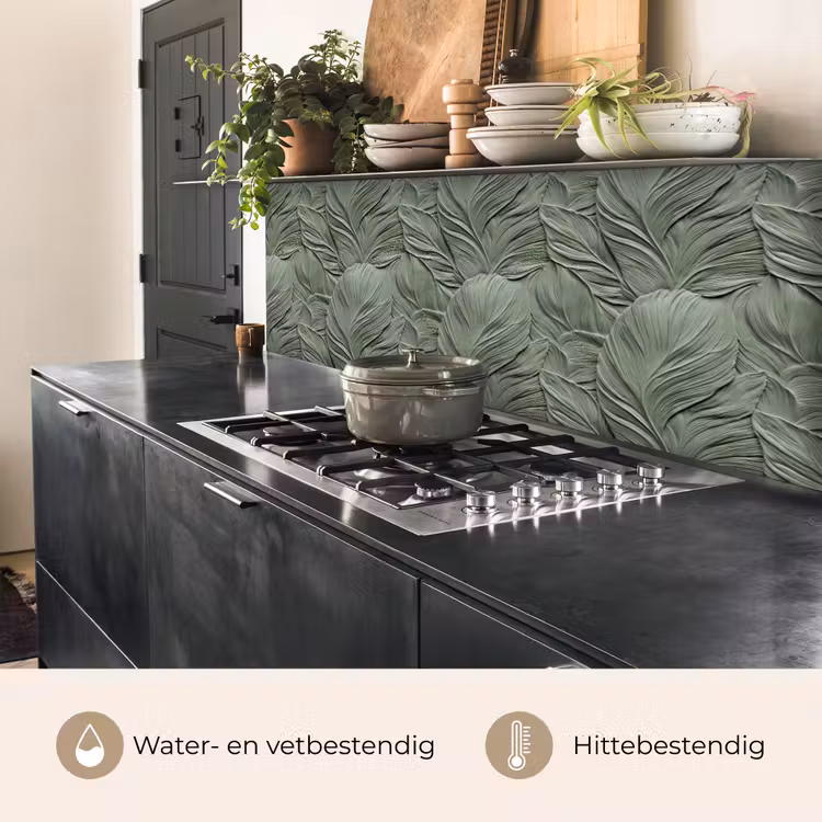 Keuken achterwand - Bladeren - Textuur - Groen — 5