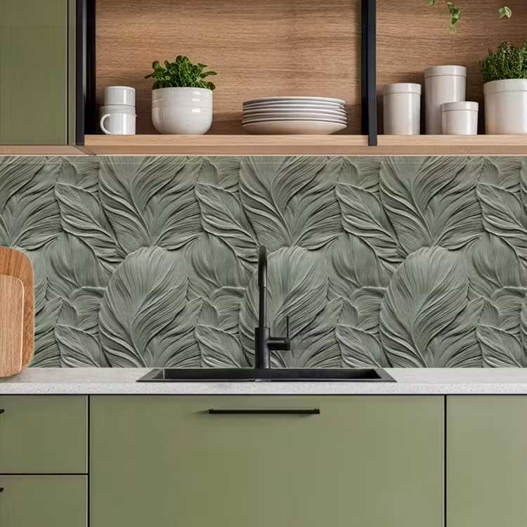 Keuken achterwand - Bladeren - Textuur - Groen — 8