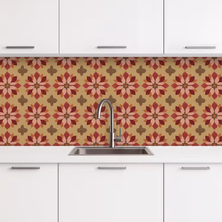 Keuken achterwand - Bloemen - Retro - Groen — 4