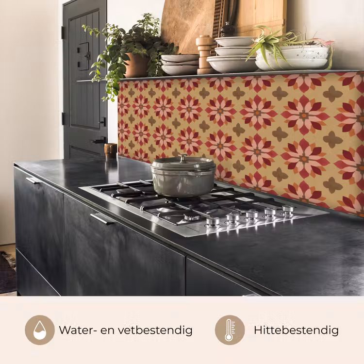 Keuken achterwand - Bloemen - Retro - Groen — 5