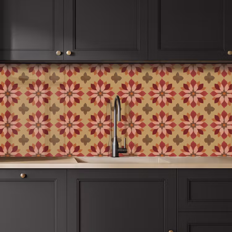 Keuken achterwand - Bloemen - Retro - Groen — 6