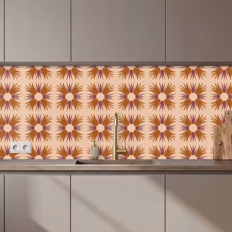 Keuken achterwand - Ornament - Patroon - Oker — 1