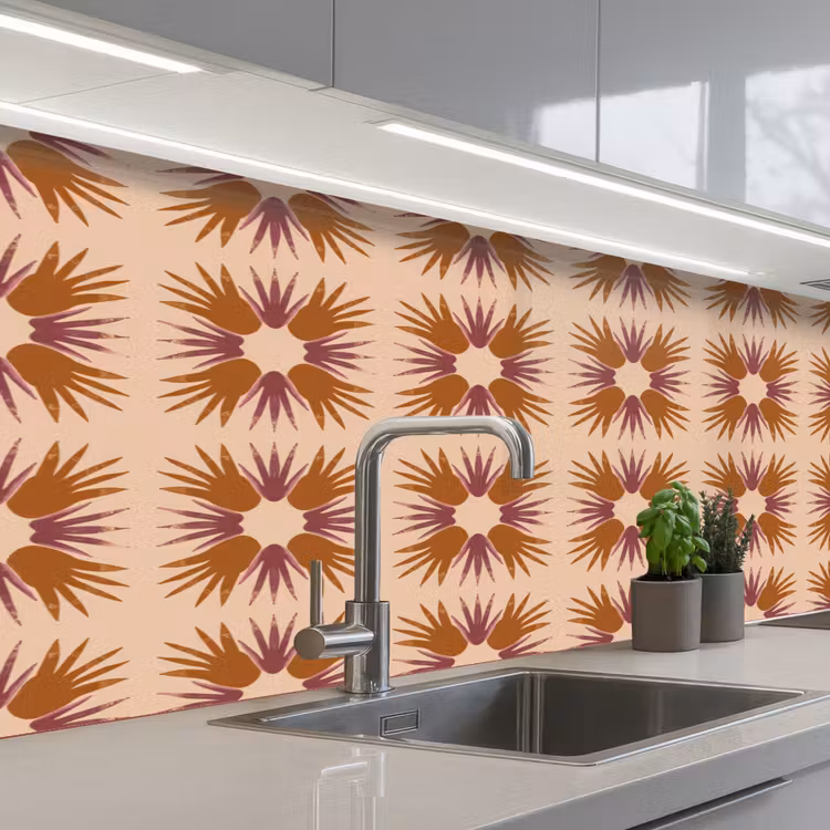 Keuken achterwand - Ornament - Patroon - Oker — 2