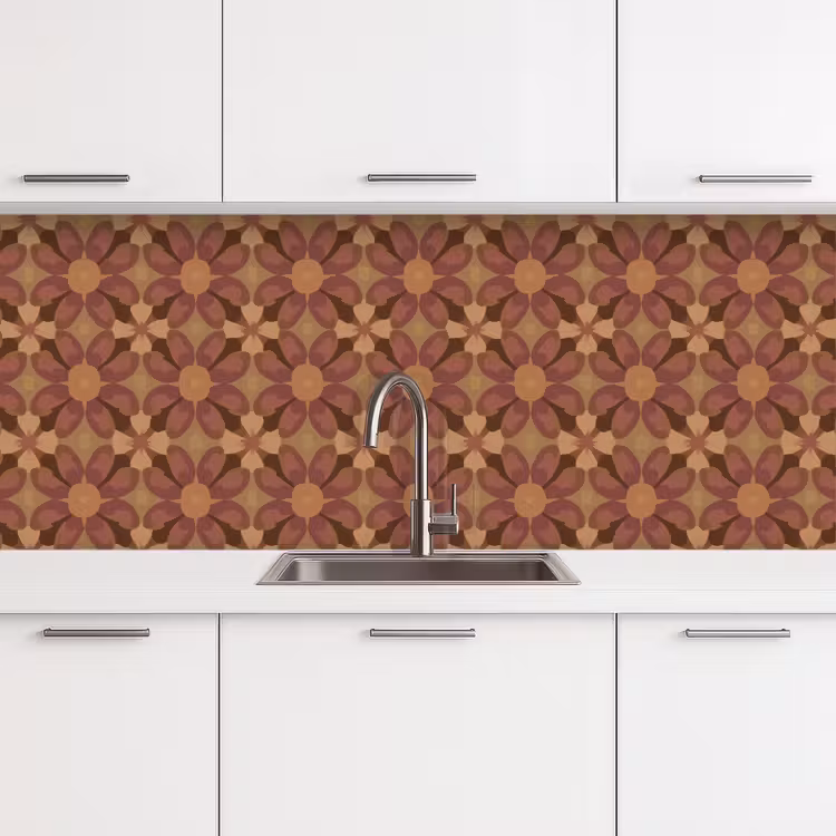 Keuken achterwand - Retro - Bloemen - Bruin — 4