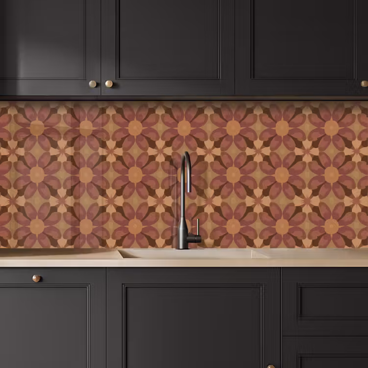 Keuken achterwand - Retro - Bloemen - Bruin — 6