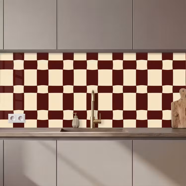 Keuken achterwand - Retro - Patroon - Bruin — 1