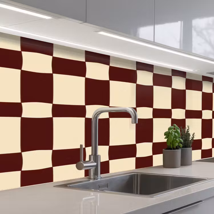 Keuken achterwand - Retro - Patroon - Bruin — 2