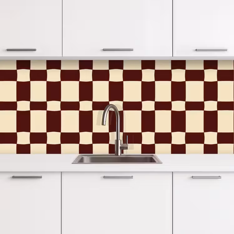 Keuken achterwand - Retro - Patroon - Bruin — 4
