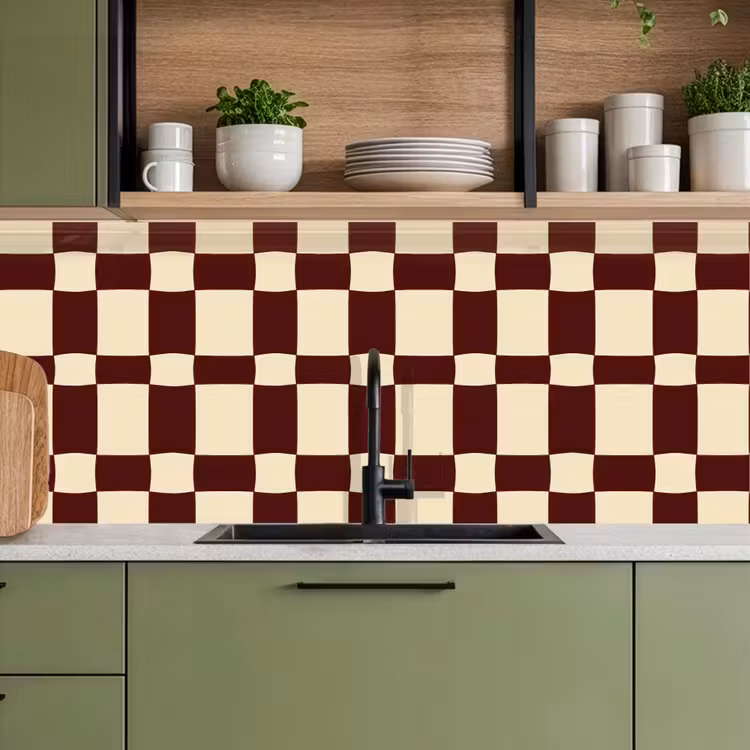Keuken achterwand - Retro - Patroon - Bruin — 8