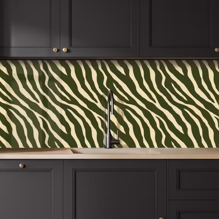 Keuken achterwand - Zebra - Patroon - Groen — 6