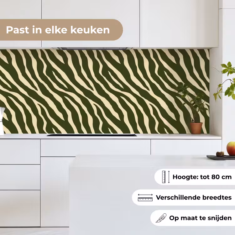 Keuken achterwand - Zebra - Patroon - Groen — 7