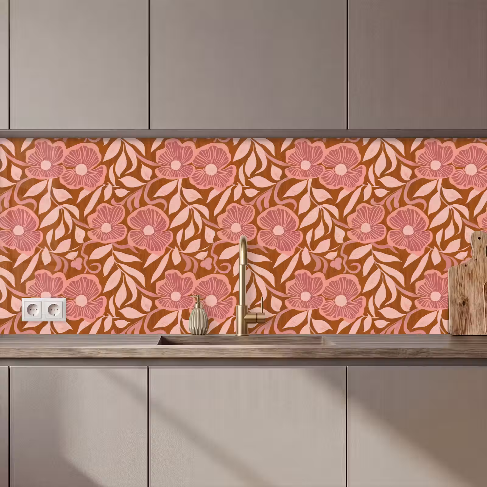 Keuken achterwand - Sfeer - Bloemen - Roze — 1