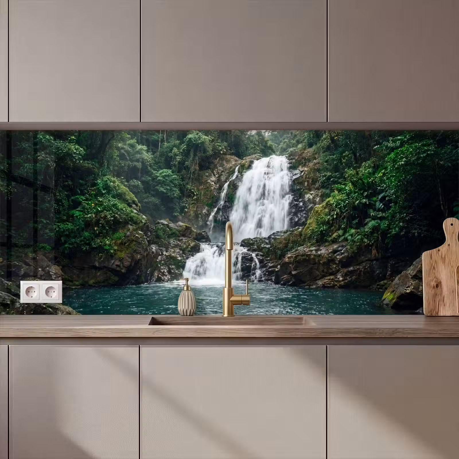 Keuken achterwand - Waterfall - Forest - Nature - Greenkhgyguyg — 1