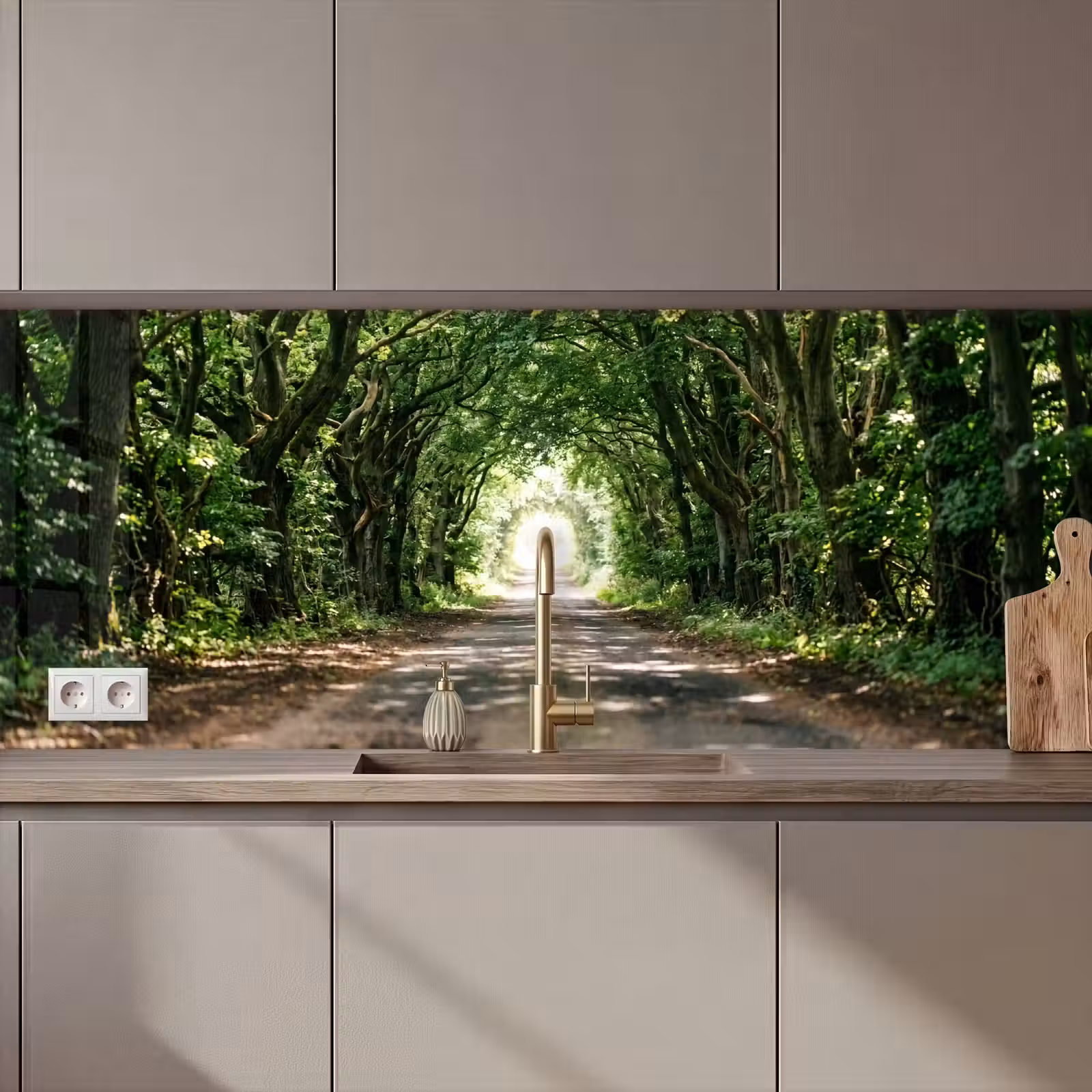 Keuken achterwand - Weg - Bomen - Natuur - Groen — 1