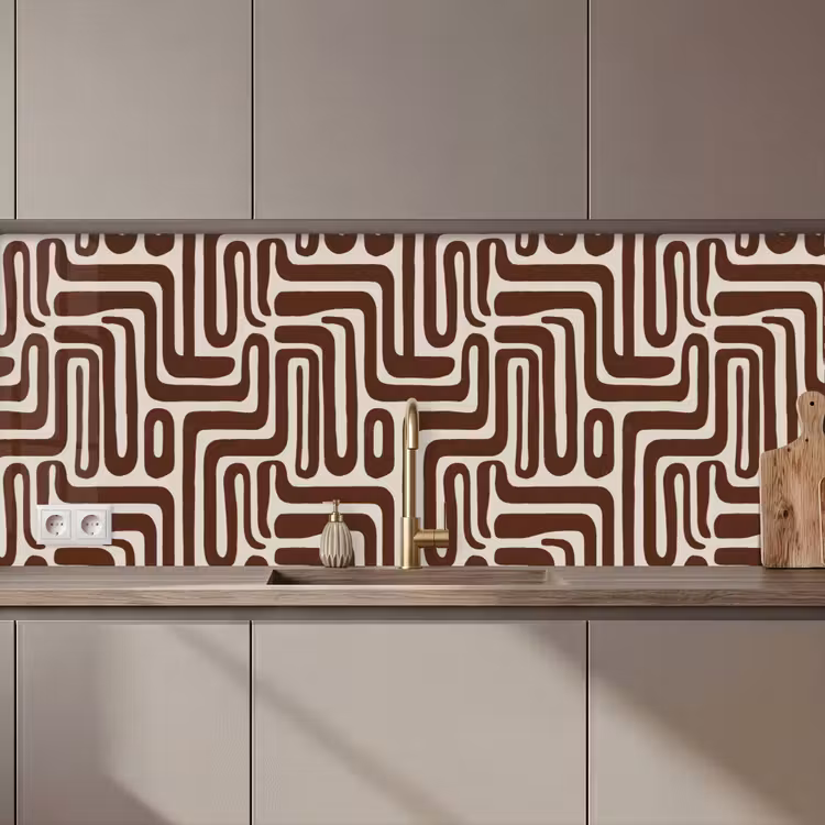 Keuken achterwand - Abstract - Patroon - Bruin — 1