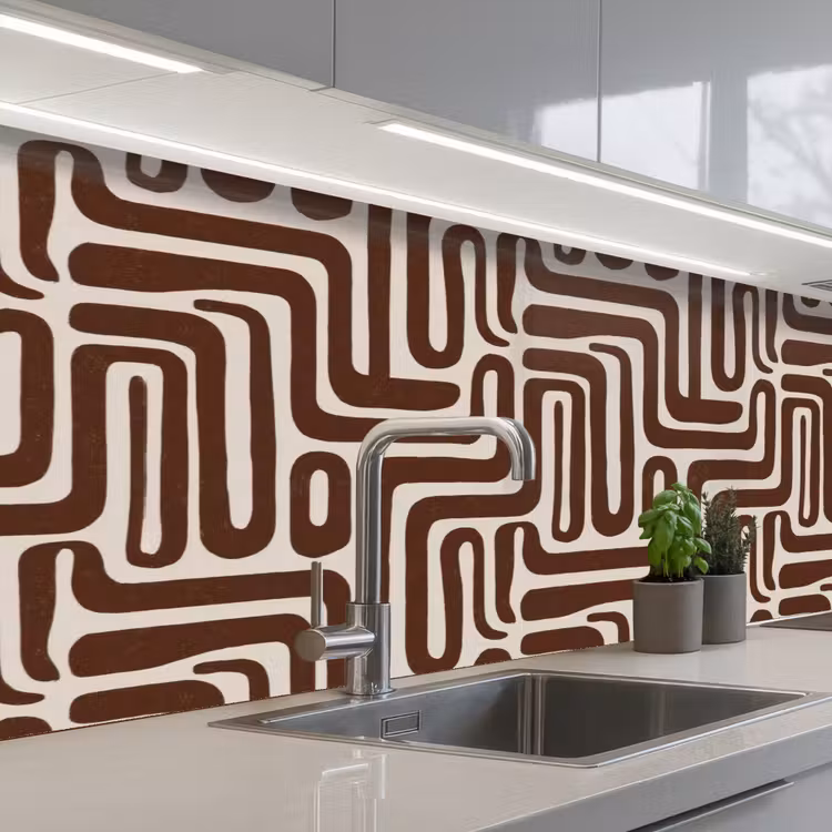 Keuken achterwand - Abstract - Patroon - Bruin — 2