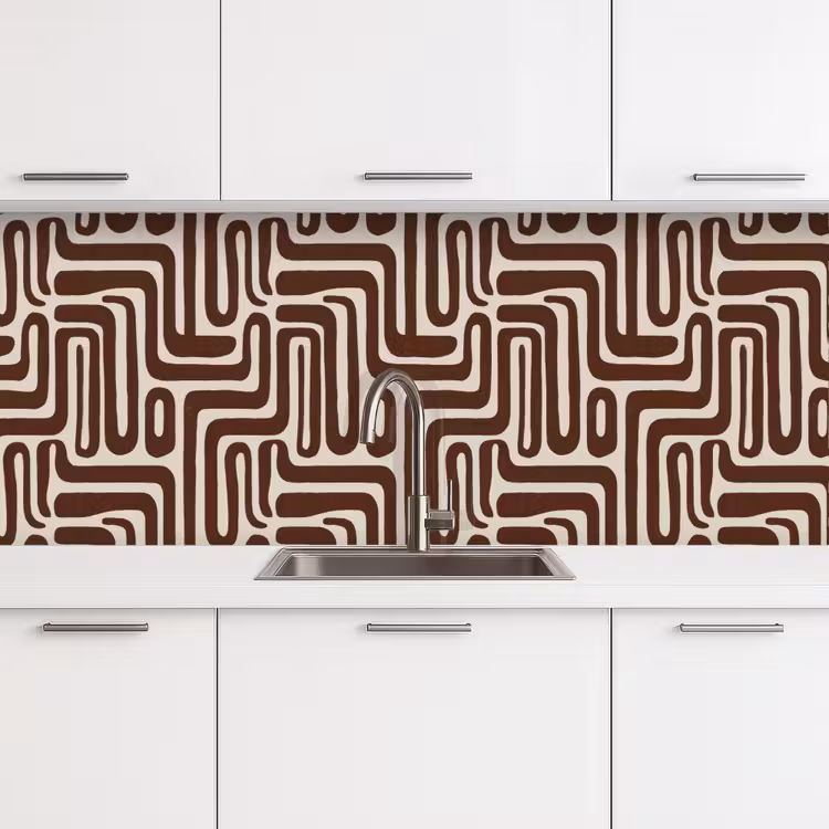 Keuken achterwand - Abstract - Patroon - Bruin — 4
