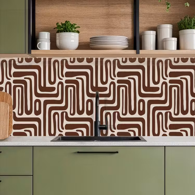 Keuken achterwand - Abstract - Patroon - Bruin — 8