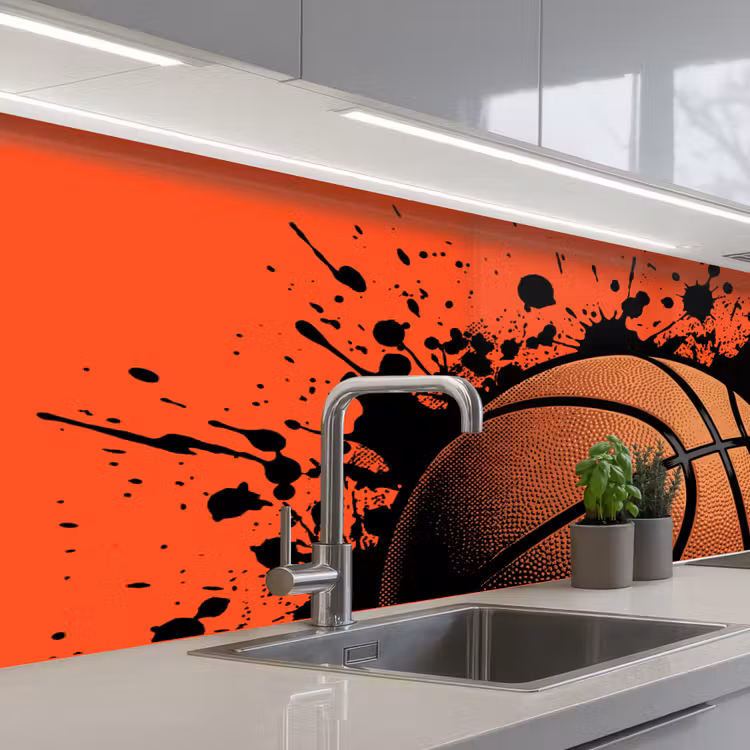 Keuken achterwand - Basketbal - Verf - Sport - Oranje — 2
