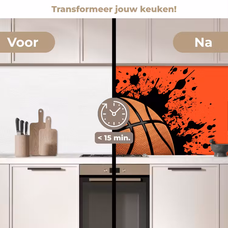 Keuken achterwand - Basketbal - Verf - Sport - Oranje — 3