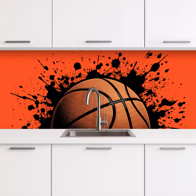 Keuken achterwand - Basketbal - Verf - Sport - Oranje — 4