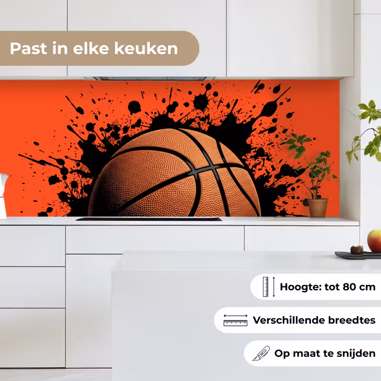 Keuken achterwand - Basketbal - Verf - Sport - Oranje — 7