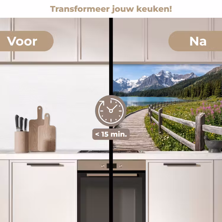 Keuken achterwand - Bergen - Meer - Landschap - Blauw — 3