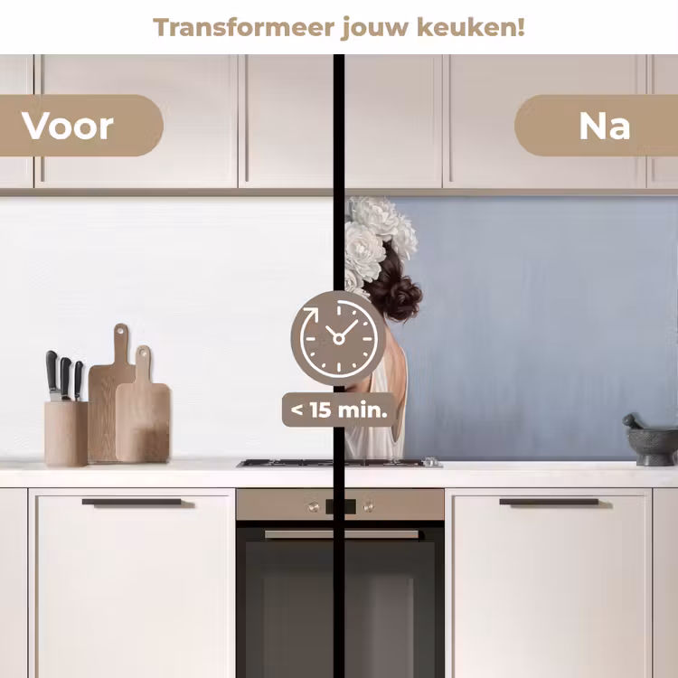 Keuken achterwand - Bloemen - Vrouw - Wit — 3