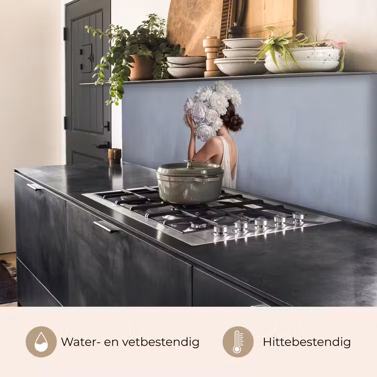 Keuken achterwand - Bloemen - Vrouw - Wit — 5