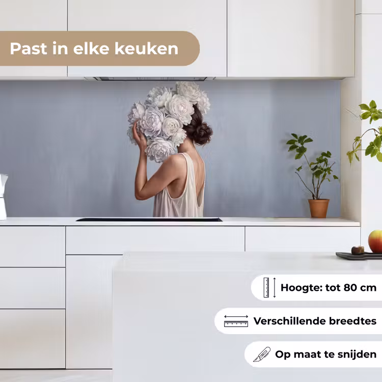 Keuken achterwand - Bloemen - Vrouw - Wit — 7