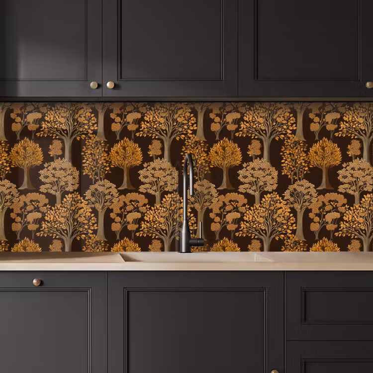 Keuken achterwand - Bomen - Patroon - Bruin — 6