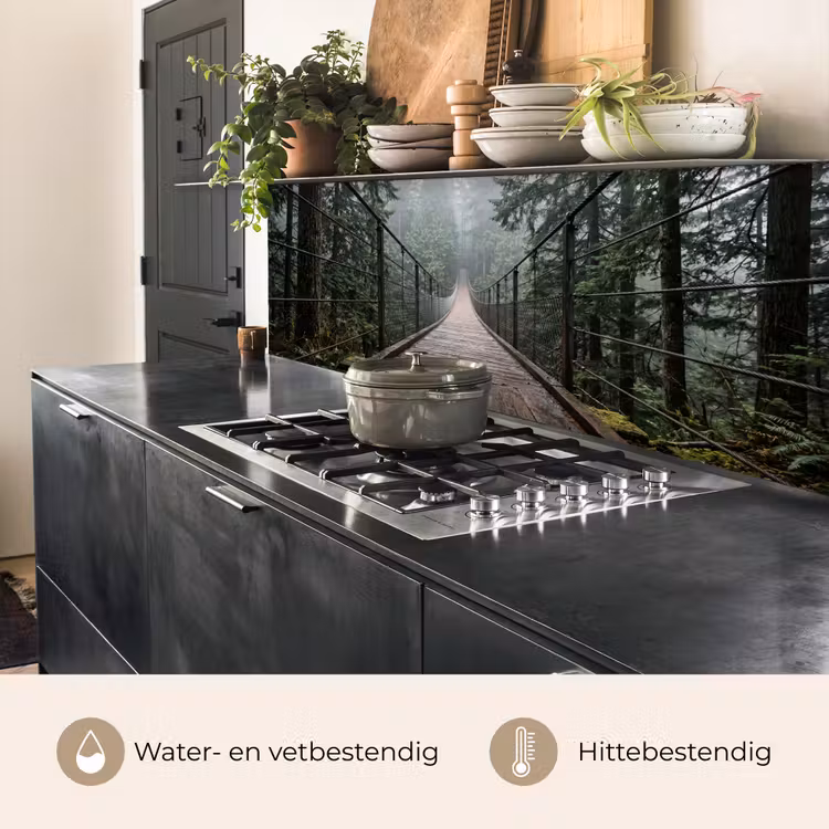 Keuken achterwand - Brug - Bos - Mist - Natuur — 5