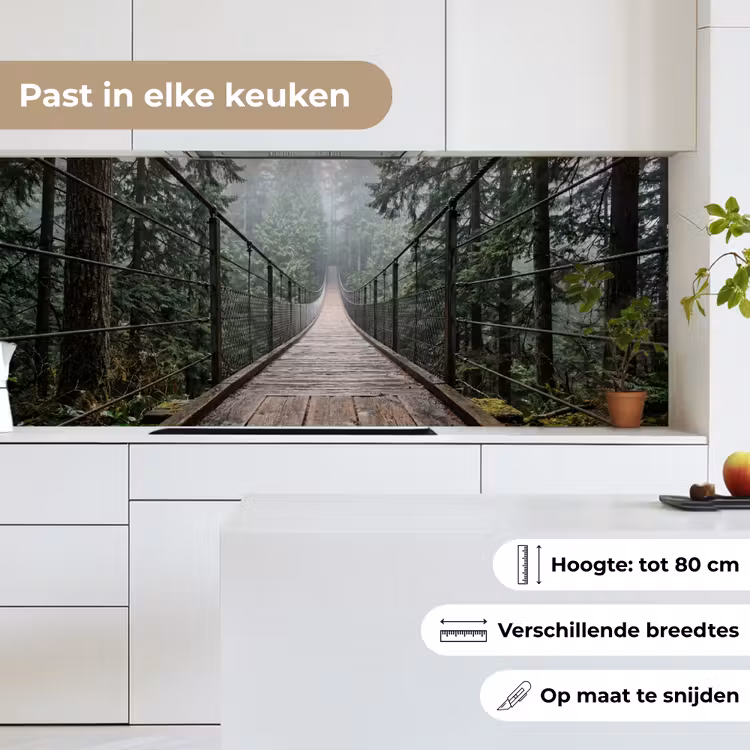 Keuken achterwand - Brug - Bos - Mist - Natuur — 7