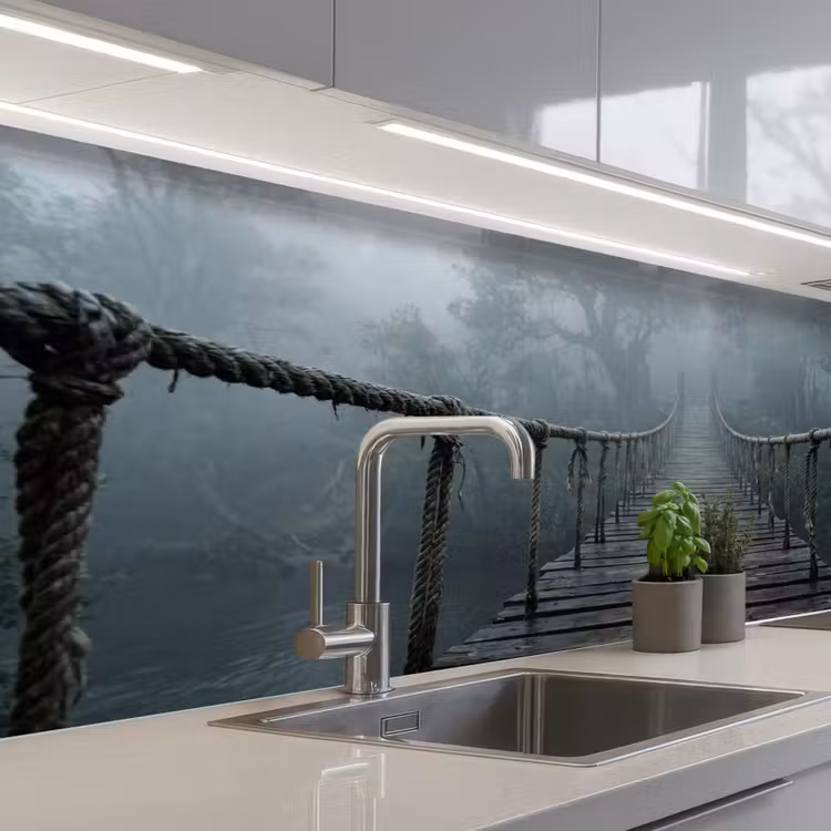 Keuken achterwand - Brug - Jungle - Mist - Natuur — 2