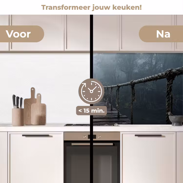 Keuken achterwand - Brug - Jungle - Mist - Natuur — 3