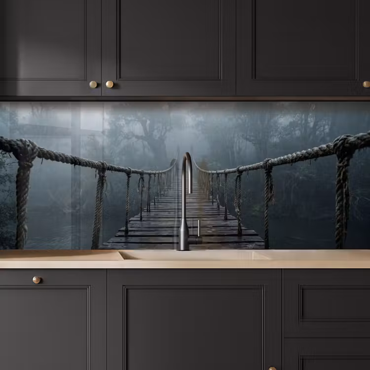 Keuken achterwand - Brug - Jungle - Mist - Natuur — 6