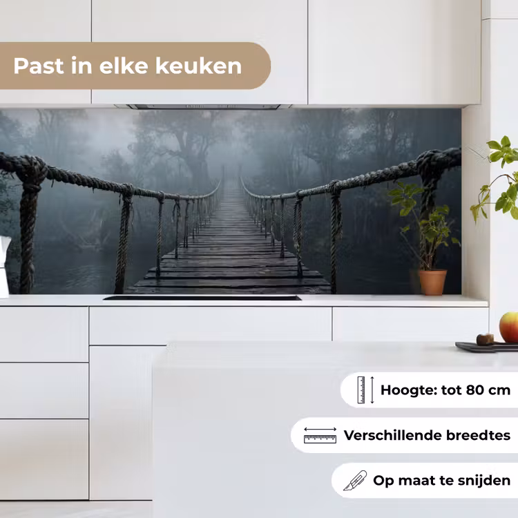 Keuken achterwand - Brug - Jungle - Mist - Natuur — 7
