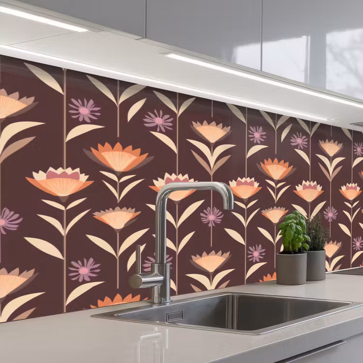 Keuken achterwand - Elegant - Retro - Bruin — 2