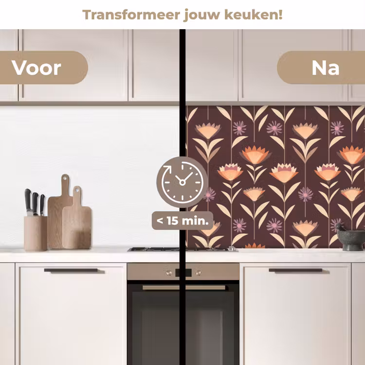 Keuken achterwand - Elegant - Retro - Bruin — 3