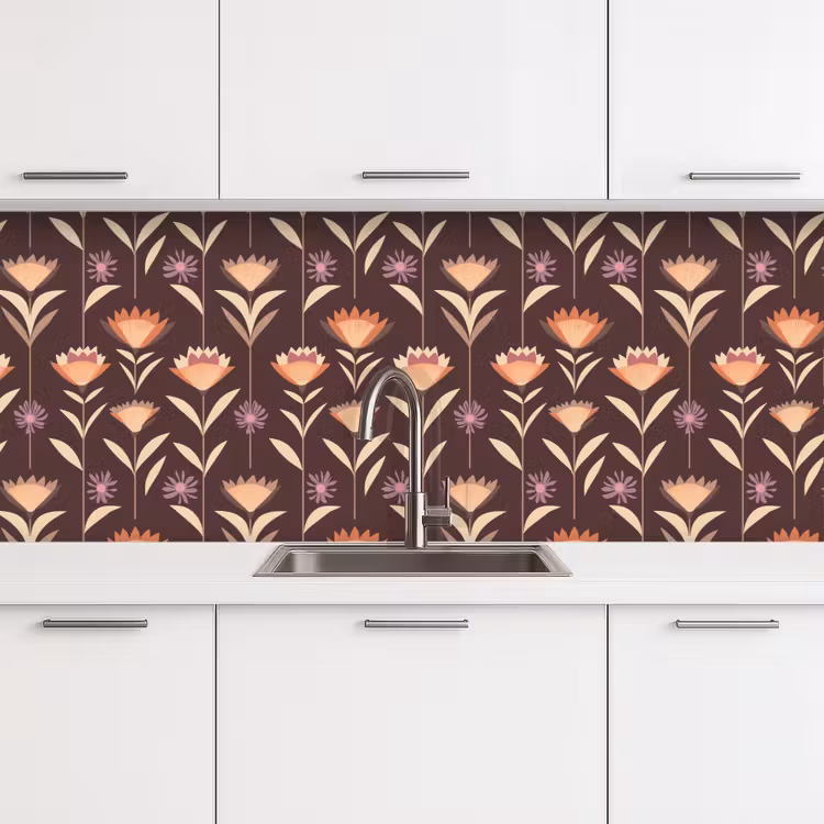 Keuken achterwand - Elegant - Retro - Bruin — 4