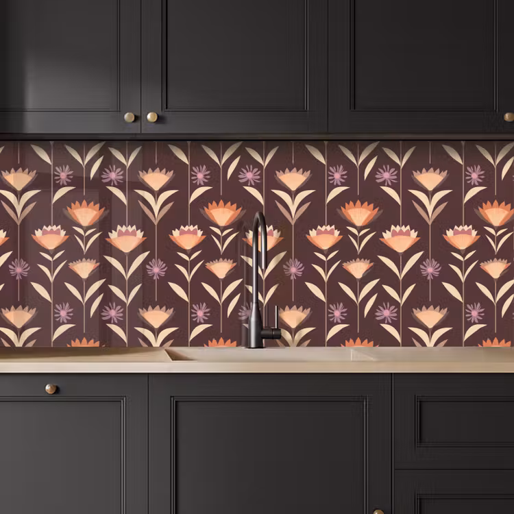 Keuken achterwand - Elegant - Retro - Bruin — 6