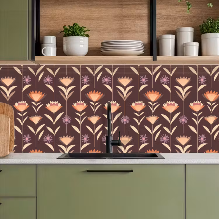 Keuken achterwand - Elegant - Retro - Bruin — 8