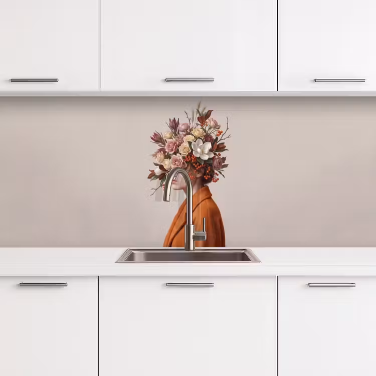 Keuken achterwand - Gezicht - Boeket - Kleurrijk — 4
