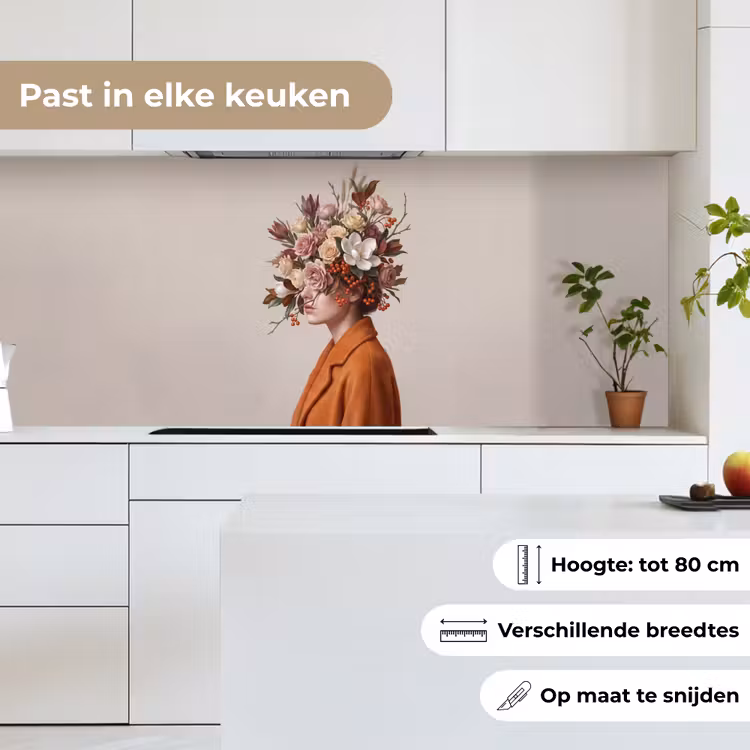 Keuken achterwand - Gezicht - Boeket - Kleurrijk — 7